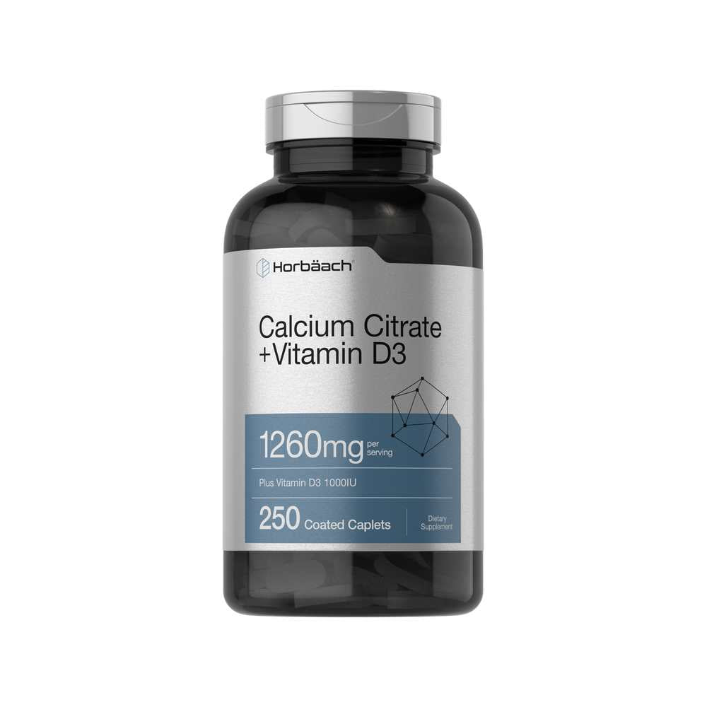Horbäach Calcium Citrate with Vitamin D-3 | 250 Caplets