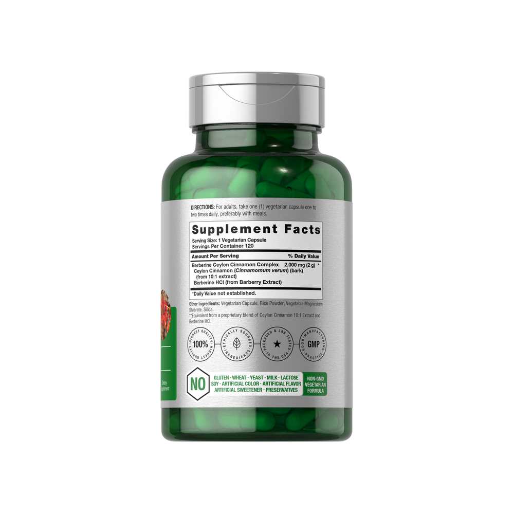 Horbäach Berberine Plus Ceylon Cinnamon 2000mg | 120 Capsules