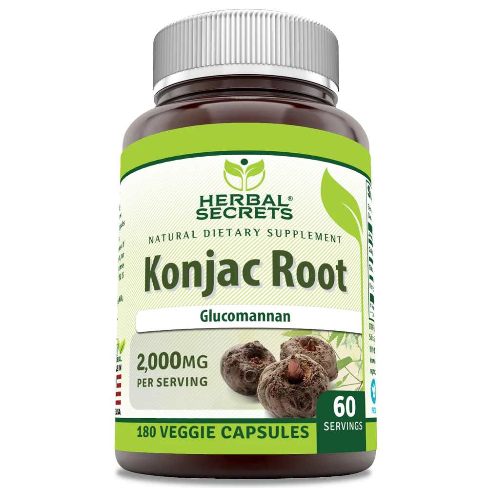 Herbal Secrets Konjac Root 2000 Mg per Serving 180 Veggie Capsules