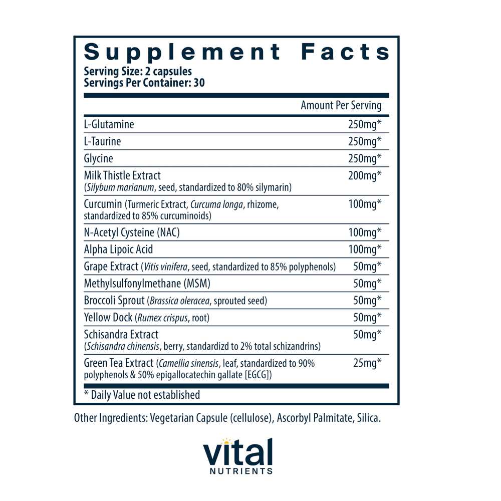 Vital Nutrients Detox Formula 60 Caps