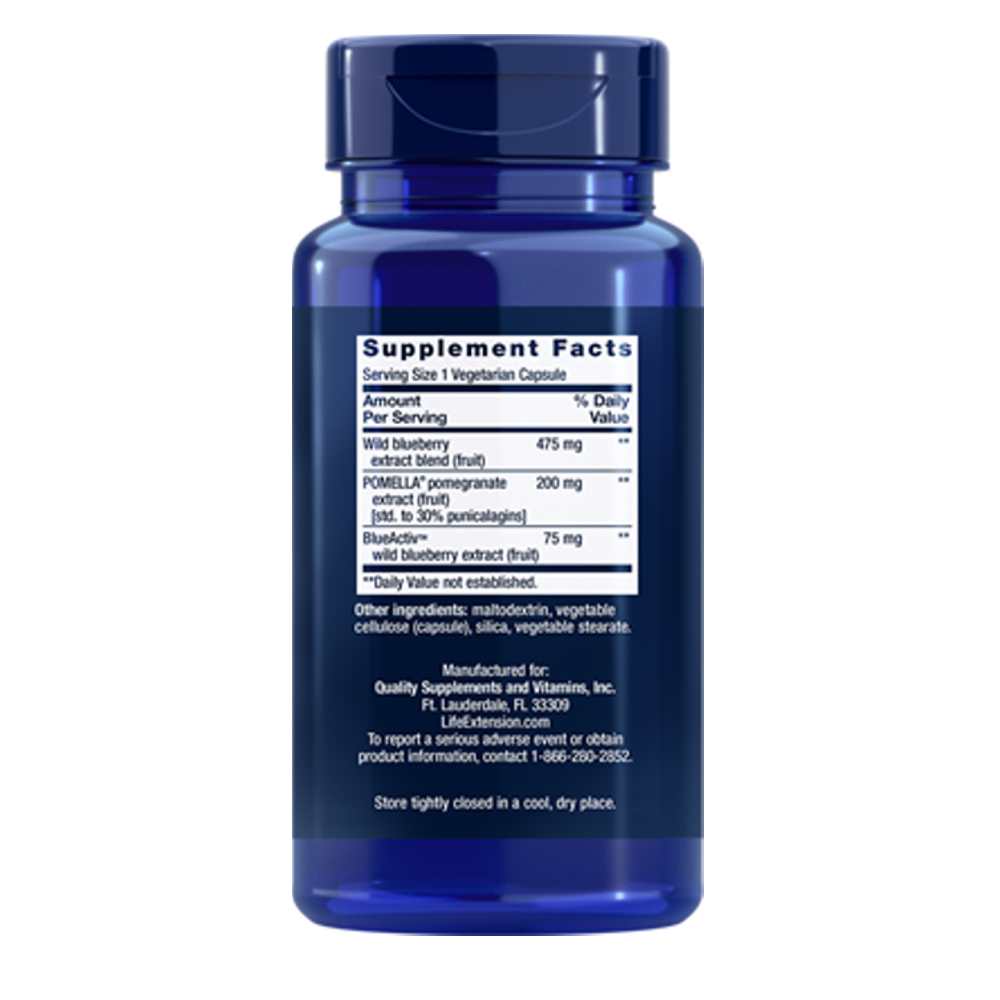 Life Extension Blueberry Extract & Pomegranate – 60 Vegetarian Capsules