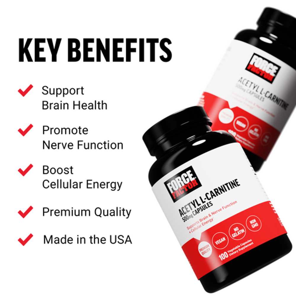 Force Factor Acetyl-L-Carnitine – 100 Capsules