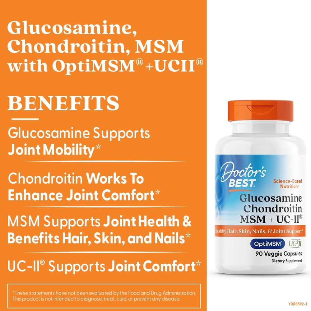 Doctor's Best Glucosamine Chondroitin, MSM + UCII, 90 Veggie Capsule