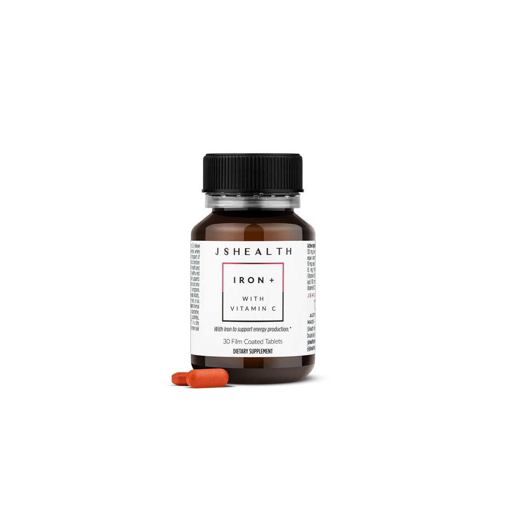 JSHealth Iron+ With Vitamin C - 30 Film Coated Tablets | Dietary Supplement