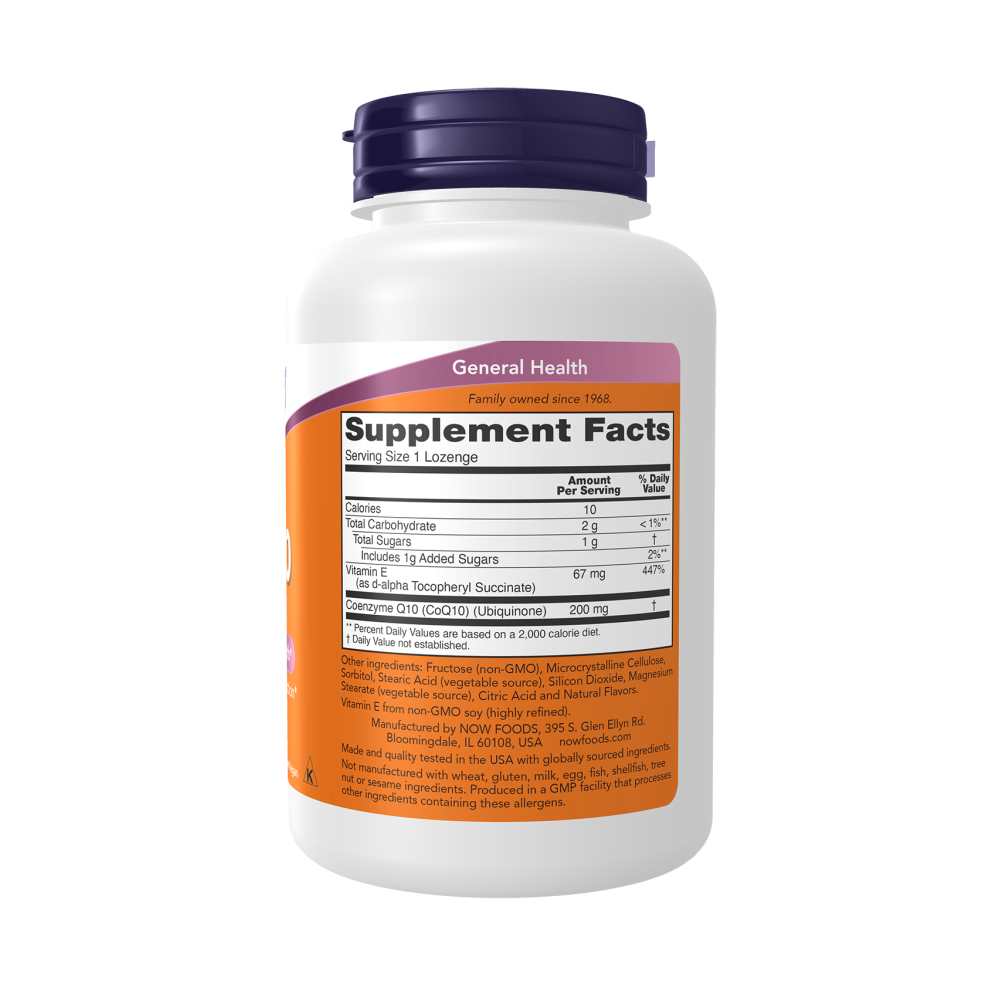 Now Foods Chewable Co Q10 200 Mg – Cardiovascular Health – 90 Lozenges