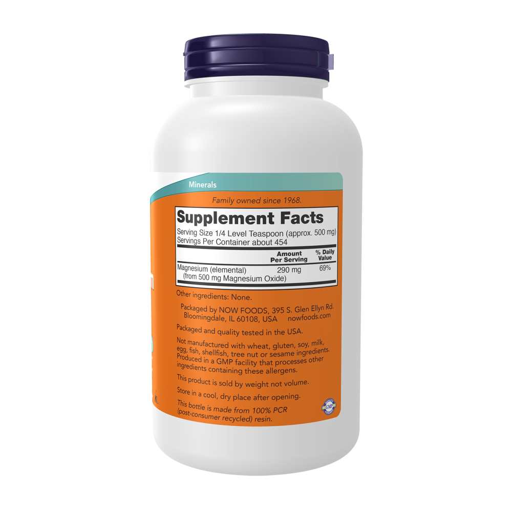 Now Foods Magnesium Oxide Powder – Nervous System & Metabolic Support – 8 Oz (227 G)