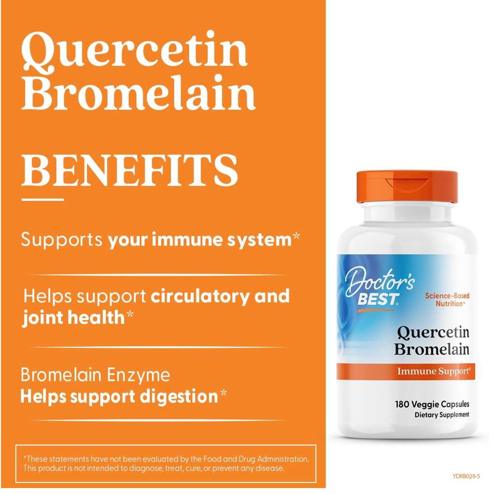 Doctor's Best Quercetin Bromelain Veggie Caps 180 Count