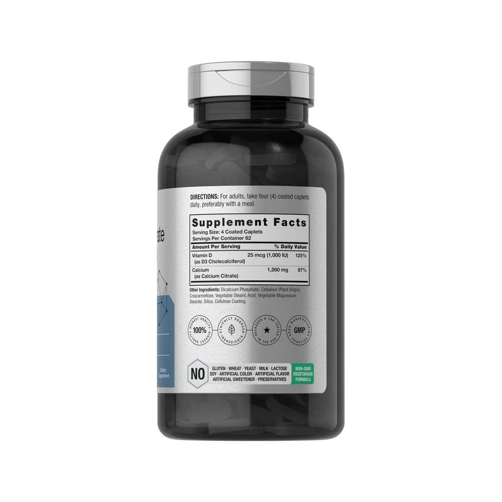 Horbäach Calcium Citrate with Vitamin D-3 | 250 Caplets
