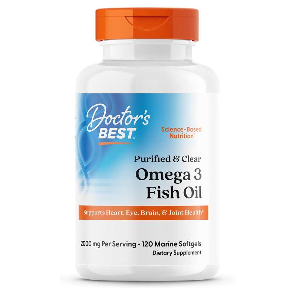 Doctor’s Best Ultra Pure Omega-3 | 2000mg Premium Fish Oil | 120 Marine Softgels