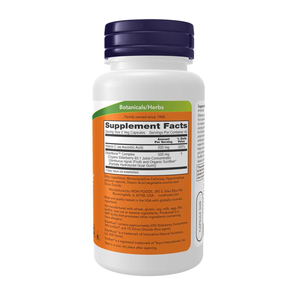 Now Foods Elder Mune – Elderberry & Vitamin C Immune Support – 90 Veg Capsules