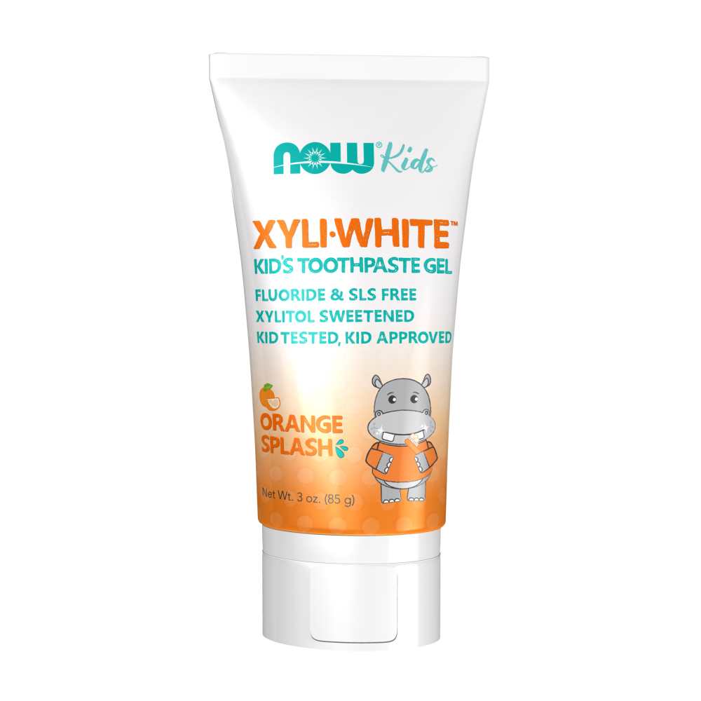 Now Foods Xyli-White Kid's Toothpaste Gel – Orange Splash – Fluoride & Sls-Free Formula – 3 Oz (85 G)