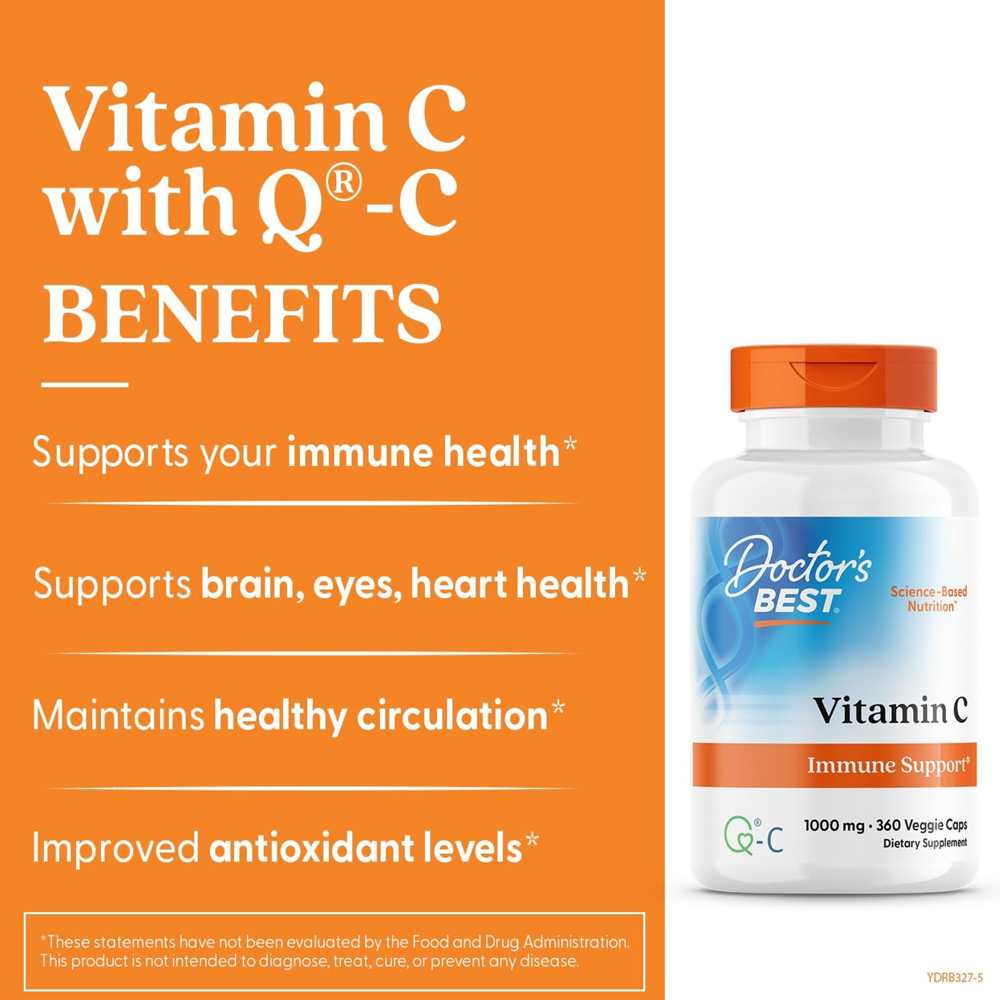 Doctor's Best Vitamin C with Q-C 1000mg Veggie Caps 360 Count