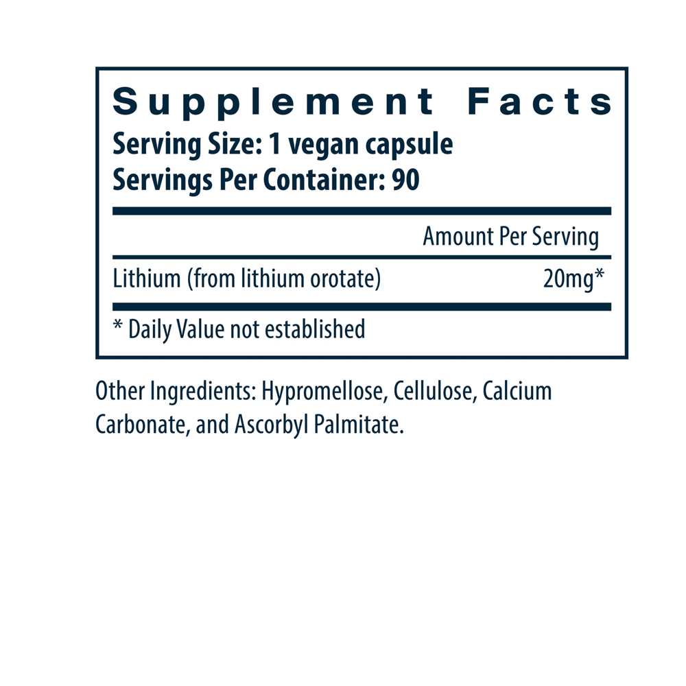 Vital Nutrients Lithium 90 Caps