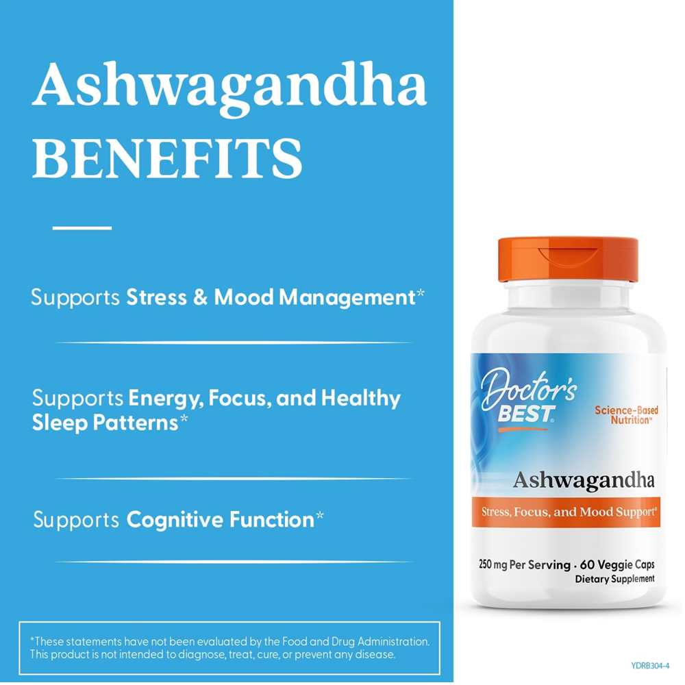 Doctor's Best Ashwagandha with Sensoril, 125 Mg, 60 Veggie Caps