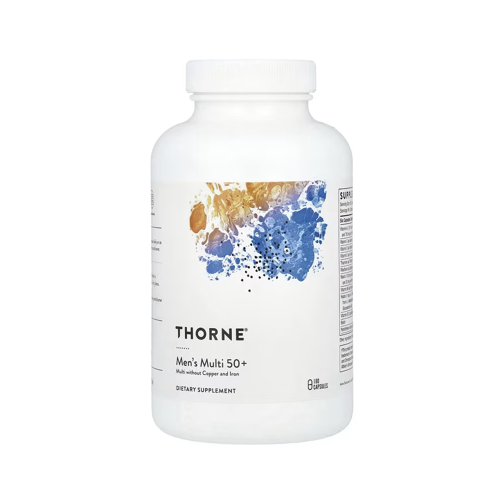 Thorne Men's Multi 50+ - 180 Capsules | Daily Multivitamin for Men Over 50 | Without Copper & Iron