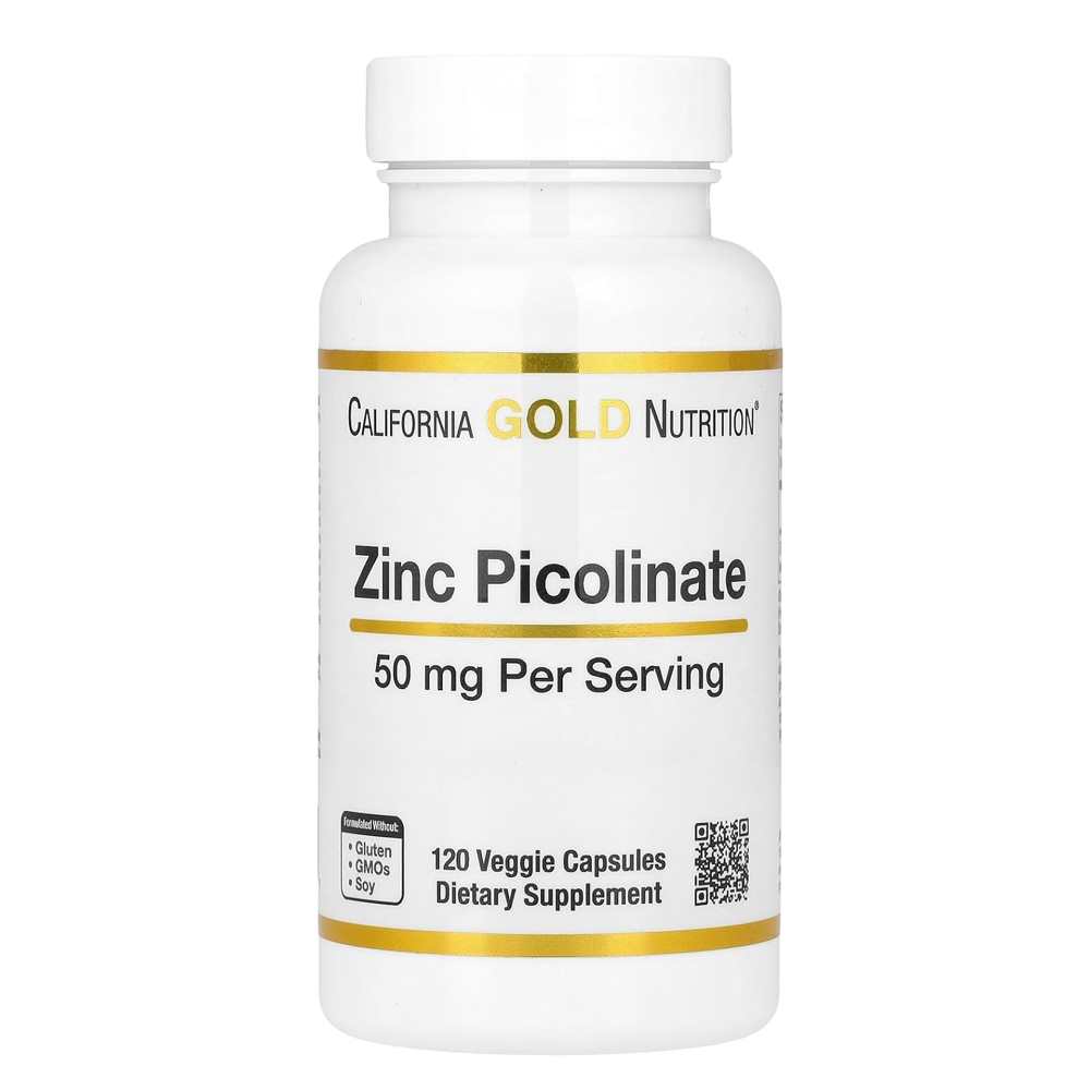 California Gold Nutrition, Zinc Picolinate, 50 Mg, 120 Veggie Capsules