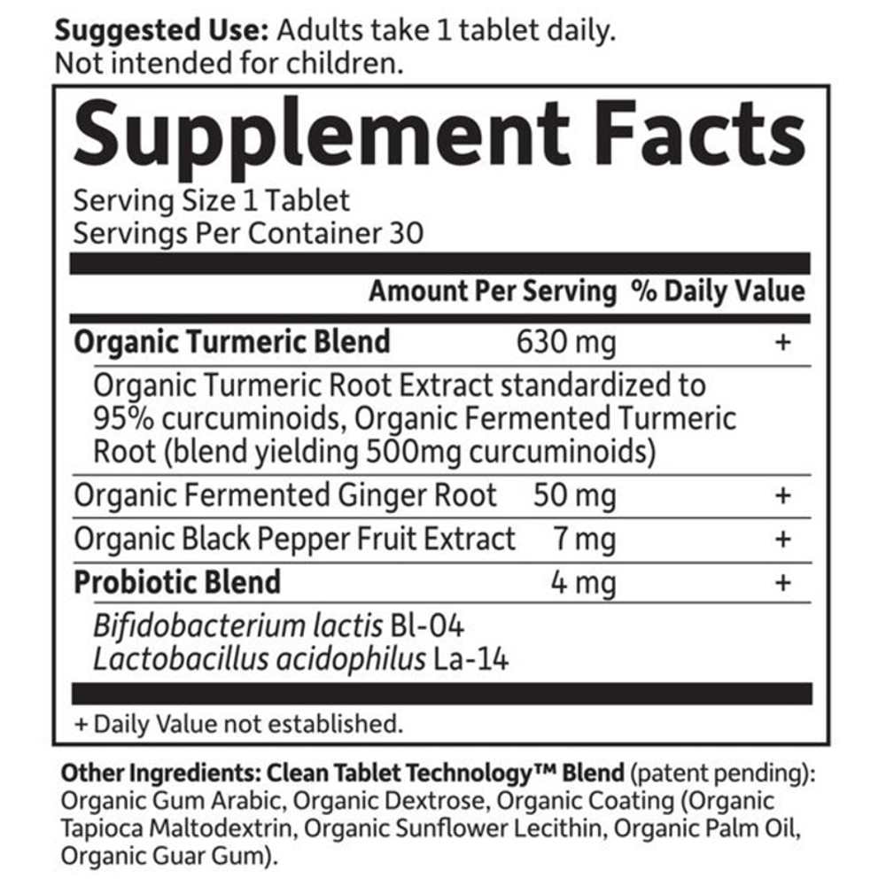 Garden of Life Organics Maximum Strength Turmeric 30 Tablets
