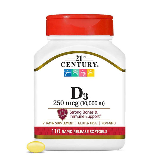 21st Century Vitamin D3 250 Mcg (10,000 Iu) 110 Softgels