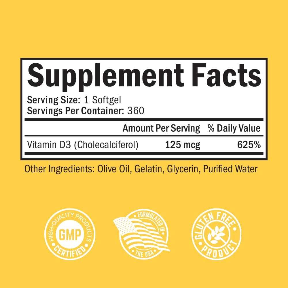 Bio Schwartz Vitamin D3 5000 Iu – 360 Softgels