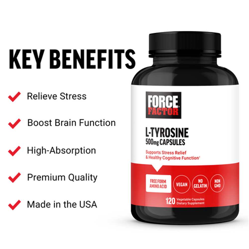 Force Factor L-Tyrosine – 120 Capsules
