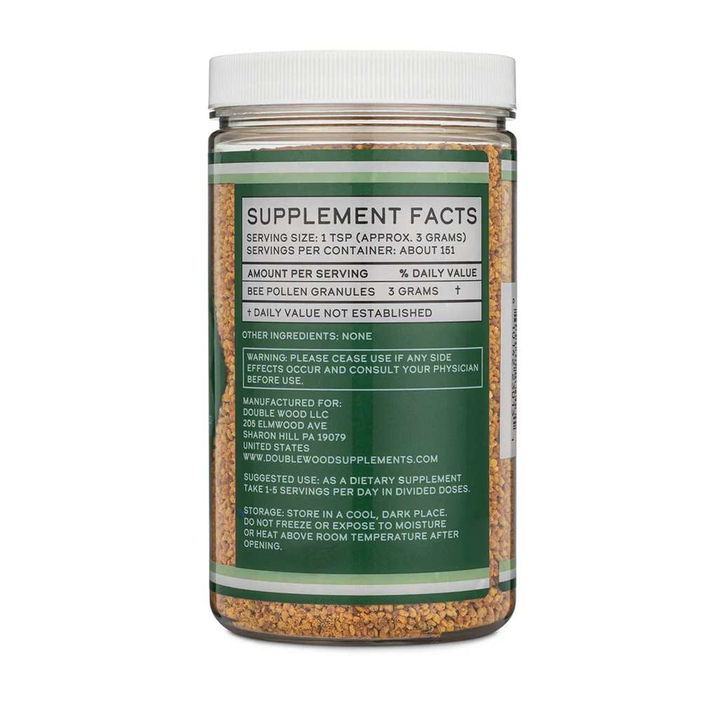 Double Wood Supplements – Bee Pollen Granules | Natural Superfood | Net Wt. 16 Oz (456g)