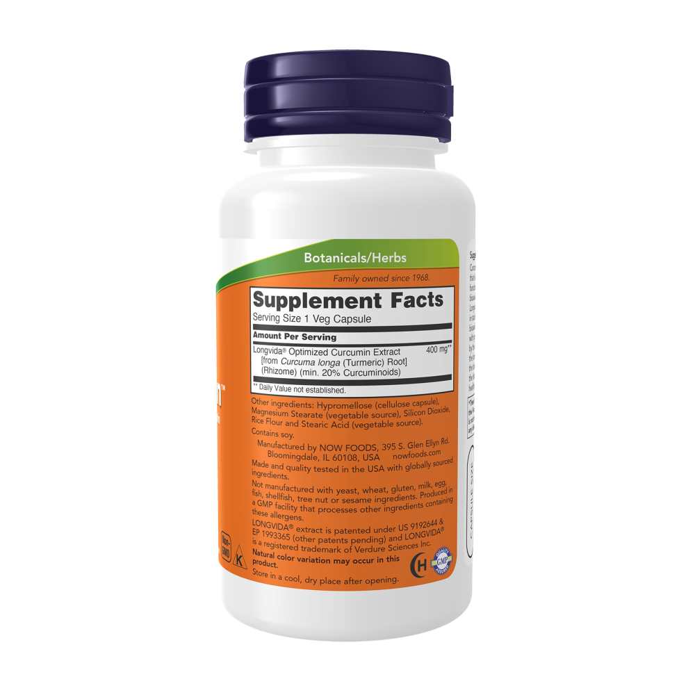 Now Foods Curcu Brain with Longvida® Optimized Curcumin 400 Mg – Cognitive Support & Brain Health – 50 Veg Capsules