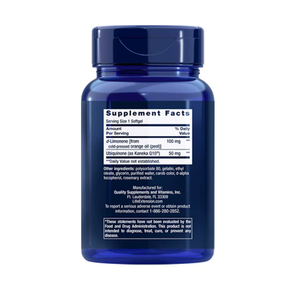 Life Extension Co Q10 (ubiquinone) with D-Limonene 50 Mg – 60 Softgels