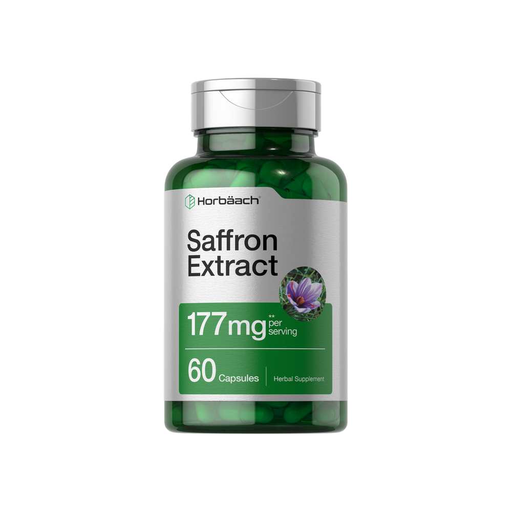Horbäach Saffron Extract 177mg per Serving | 60 Capsules
