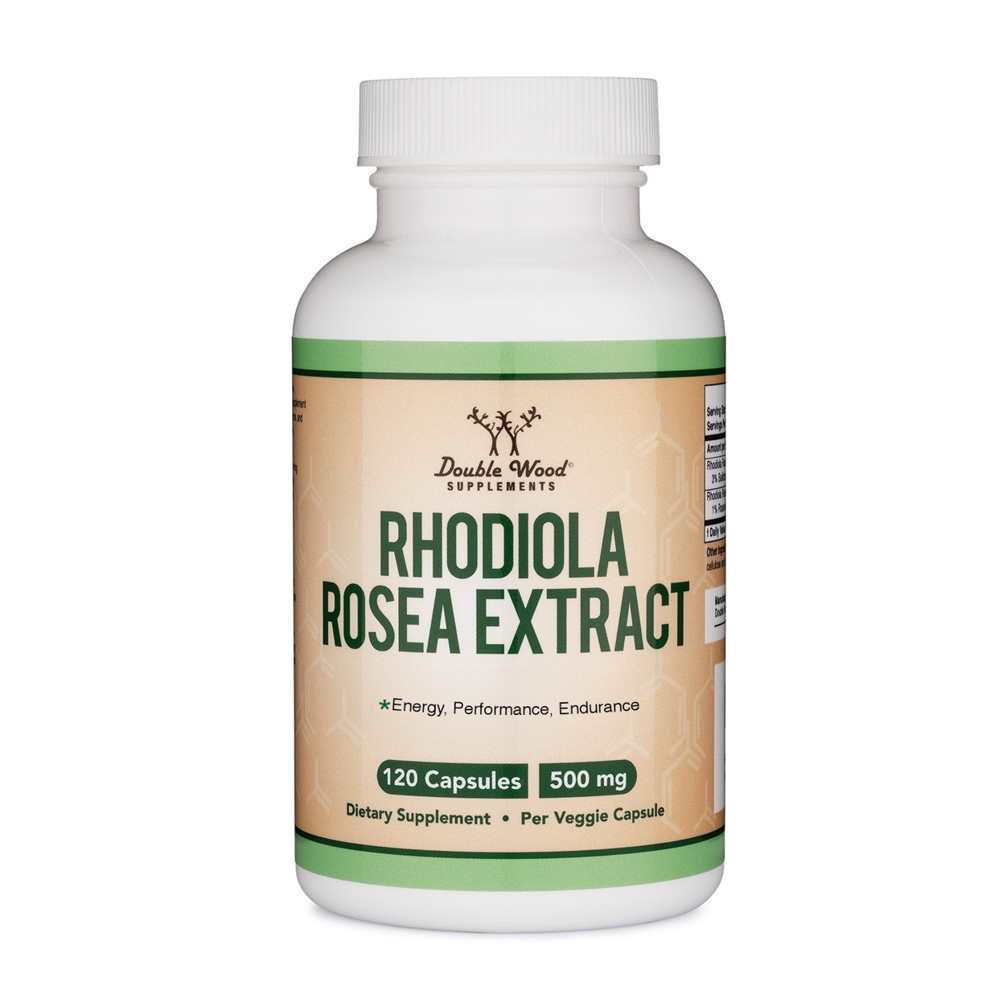 Double Wood Rhodiola Rosea Extract 500 Mg – 120 Veggie Capsules – Energy & Endurance