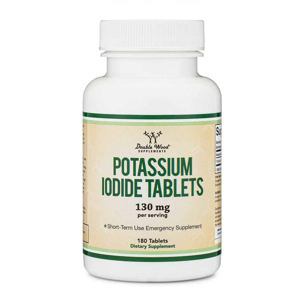 Double Wood Potassium Iodide – 130mg Tablets for Short-Term Emergency Use | 180 Tablets
