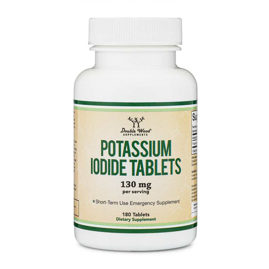 Double Wood Potassium Iodide – 130mg Tablets for Short-Term Emergency Use | 180 Tablets