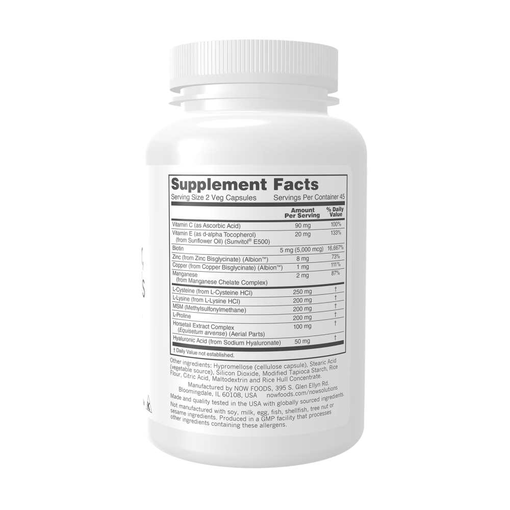 Now Foods Hair, Skin & Nails – Plant-Based Nutrient Blend – Vegan Veg Capsules – 90 Count