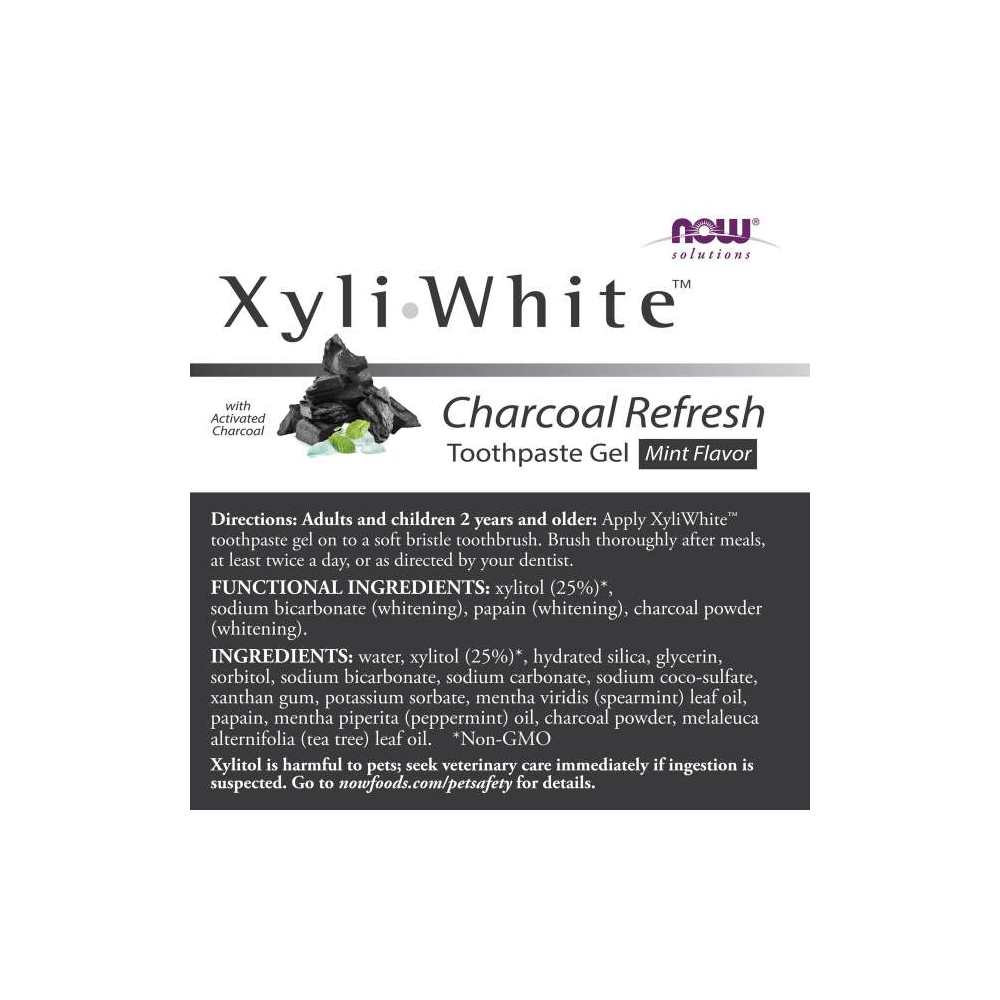 Now Foods Xyli White™ Charcoal Refresh Toothpaste Gel –– 181 G