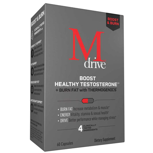 Mdrive Boost & Burn – Testosterone Booster & Fat Burner for Men – 60 Capsules