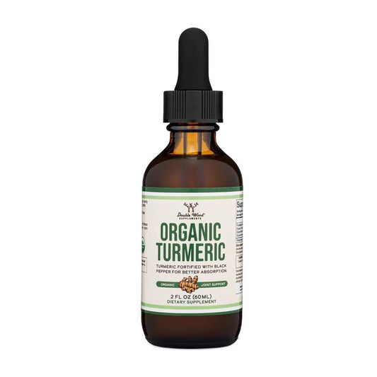 Double Wood Organic Turmeric – Fortified with Black Pepper for Maximum Absorption | 2 Fl Oz
