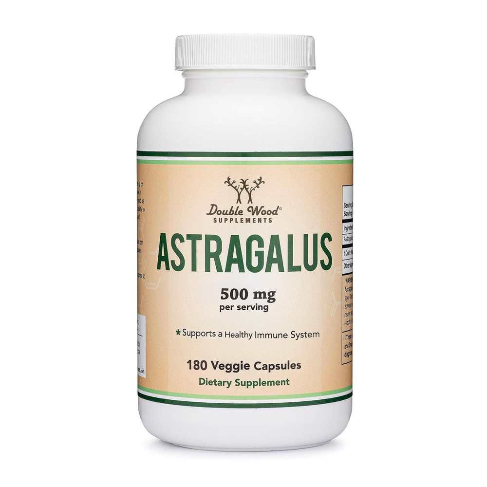 Double Wood Astragalus – 500mg Herbal Immune Support | 180 Veggie Capsules