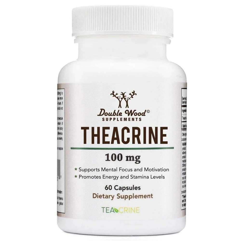 Double Wood® Theacrine – 100mg Mental Focus & Stamina Support | 60 Capsules