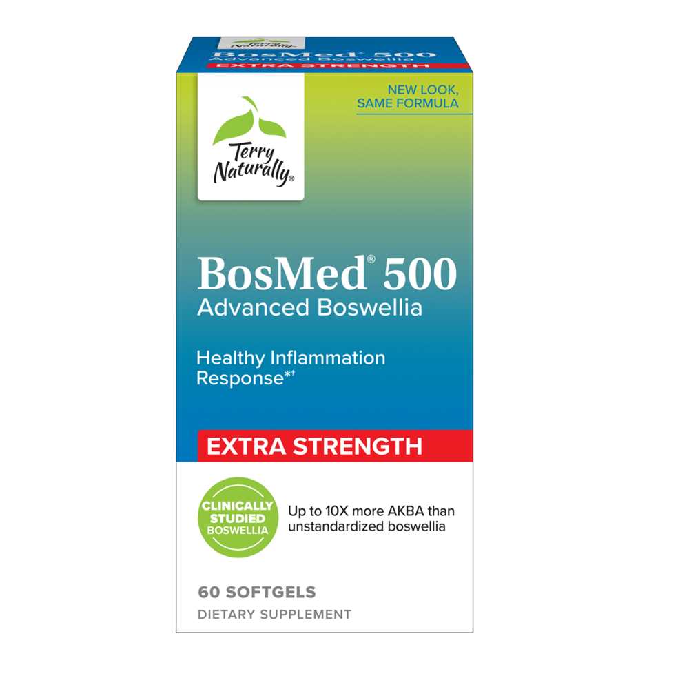 Terry Naturally Bos Med 500 | Clinically Studied Boswellia | up To 10 X More Akba | 60 Softgels