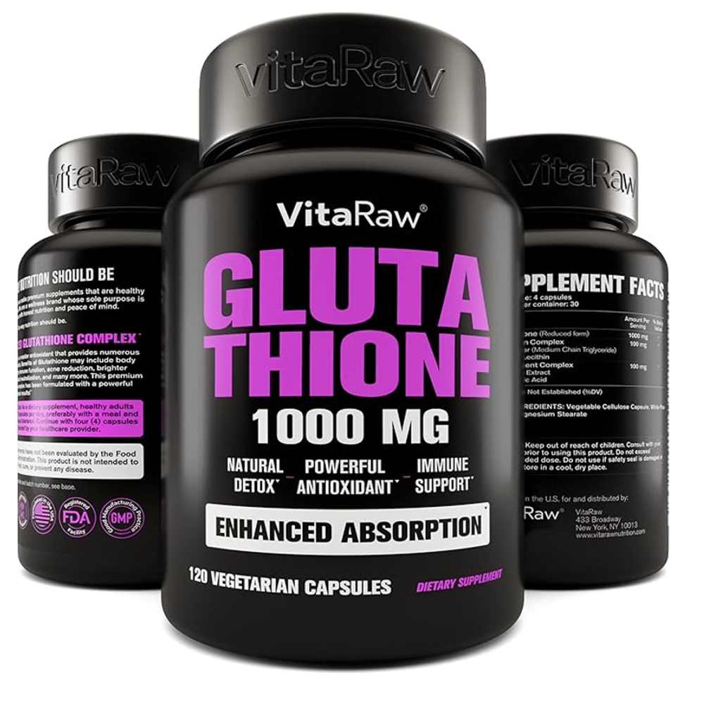 VitaRaw Glutathione 1000mg 120 Caps