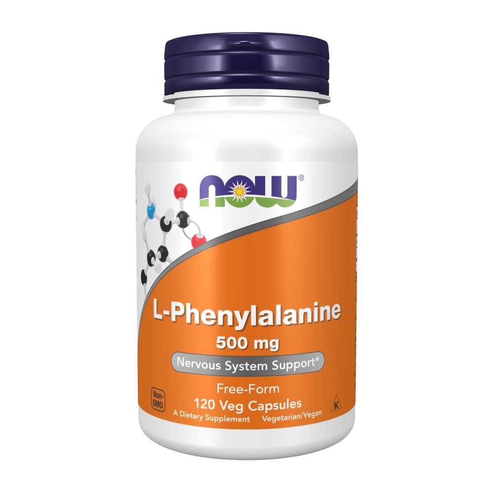 Now Foods L-Phenylalanine 500 Mg – Free-Form Amino Acid for Nervous System Support – 120 Veg Capsules