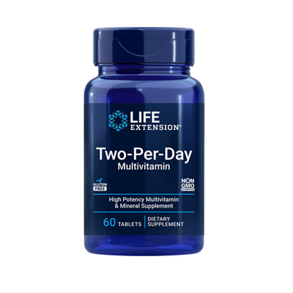 Life Extension Two-Per-Day Multivitamin - 120 Tablets | High Potency & Mineral Supplement | Gluten-Free, Non-GMO