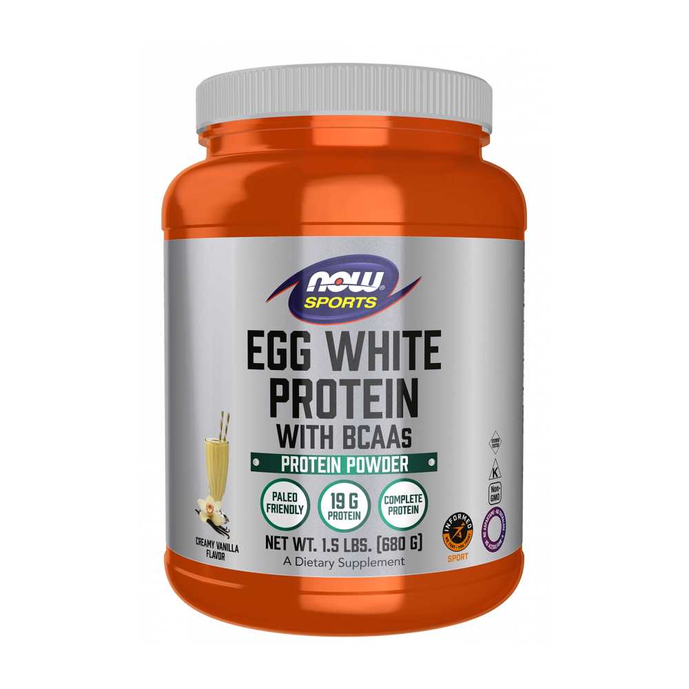 Now Sports Egg White Protein, Creamy Vanilla Powder – Pure Egg White Protein – 680 G