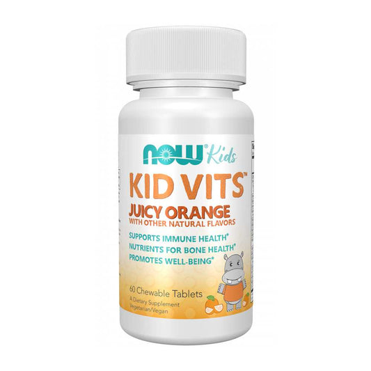 Now Foods Kid Vits – Juicy Orange Multivitamin for Immune & Bone Health – 60 Chewable Tablets