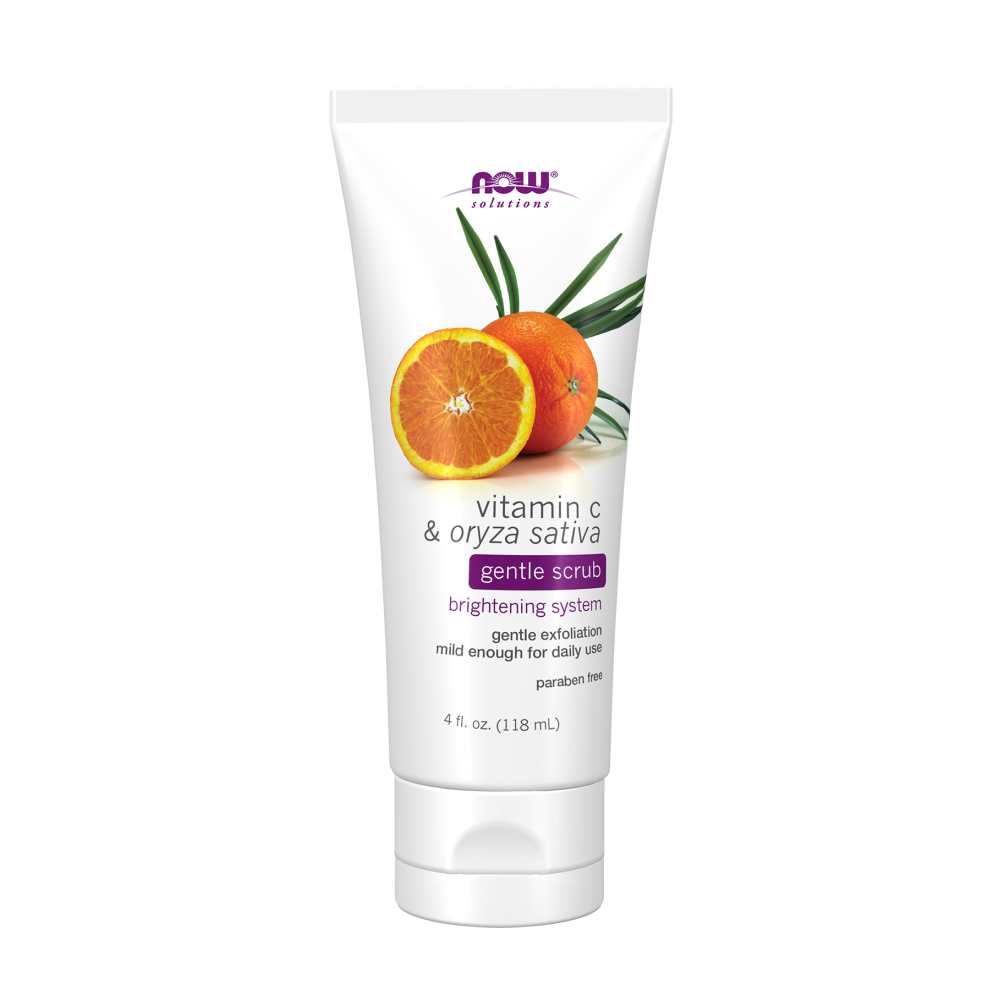 Now Foods Vitamin C & Oryza Sativa Gentle Scrub – Brightening System – Daily Mild Exfoliation – 4.1 Fl Oz (118 M L)