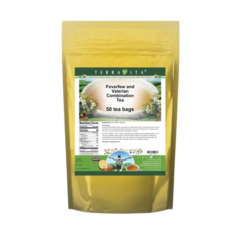 Feverfew And Valerian Combination Tea By TerraVita - 50 Tea Bags