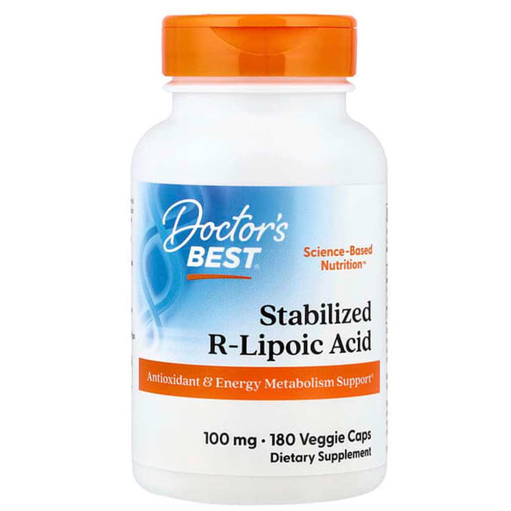 Doctor's Best Stabilized R-Lipoic Acid 100mg Veggie Caps 180 Count