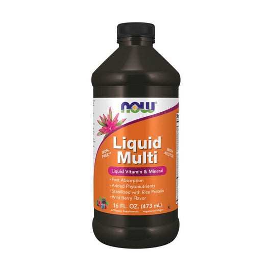 Now Foods Liquid Multi – Liquid Multivitamin & Mineral – Wild Berry Flavor – 16 FL OZ