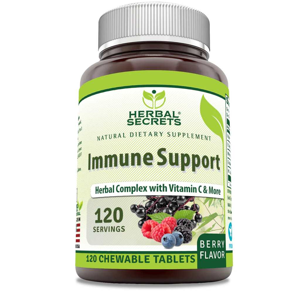 Herbal Secrets Immune Support Berry Flavor 120 Chewable Tablets
