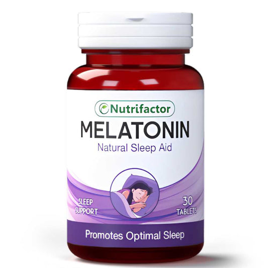 Nutrifactor Melatonin Natural Sleep Aid, Sleep Support, Promotes Optimal Sleep, 30 Tablets