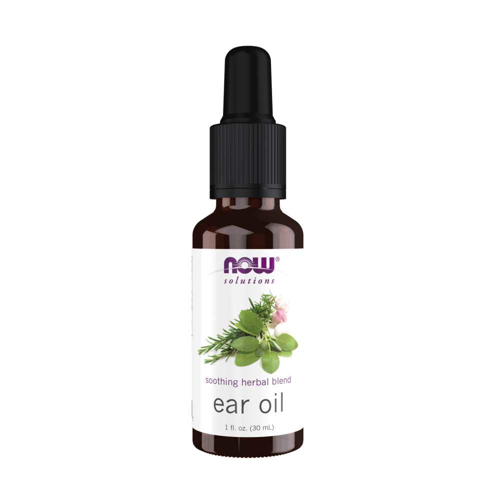 Now Foods Ear Oil – Soothing Herbal Blend with Garlic, Mullein & Tea Tree Oil – Natural Ear Care Drops – 30 M L